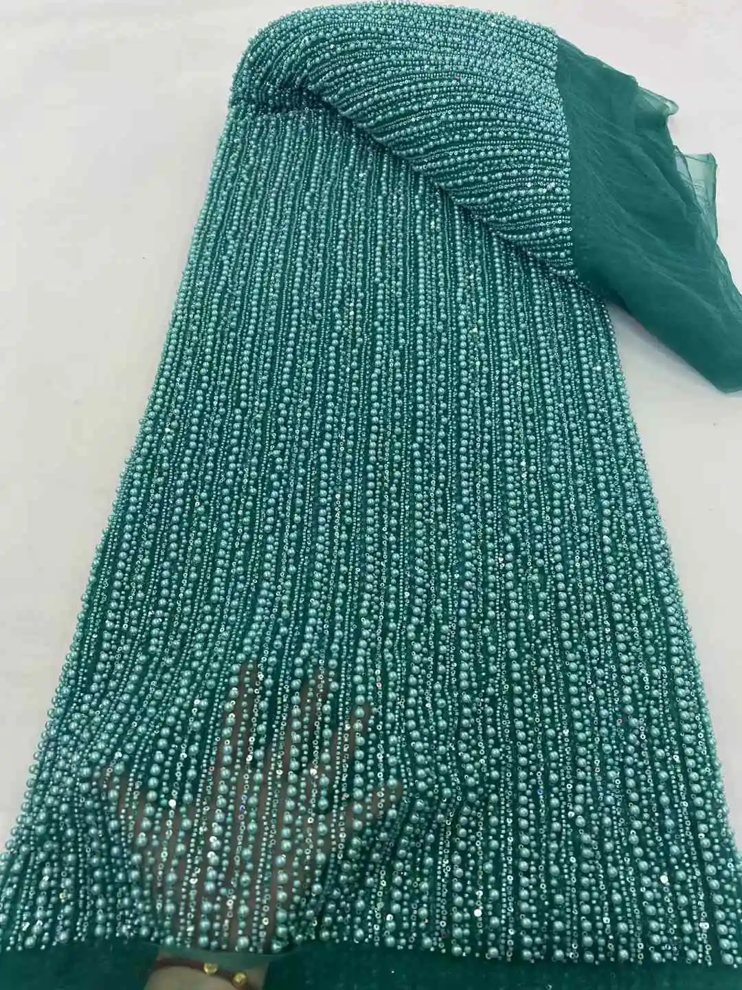 6.5KG/5Y Fashion mewah payet kain renda Afrika 2025 kualitas tinggi manik-manik pernikahan Nigeria pengantin bordir kain renda Prancis