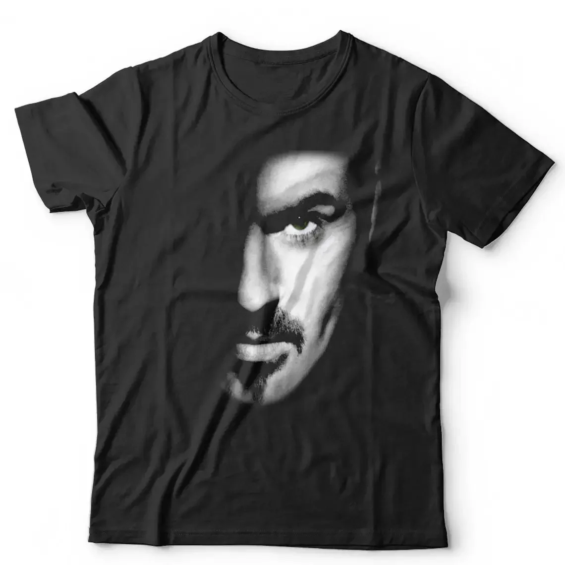 George Michael Gesicht T-Shirt Unisex & Kinder Rückfall Hommage Hirsch oder Henne tun Kurzarm Rundhals ausschnitt klassische Passform 100% Baumwolle