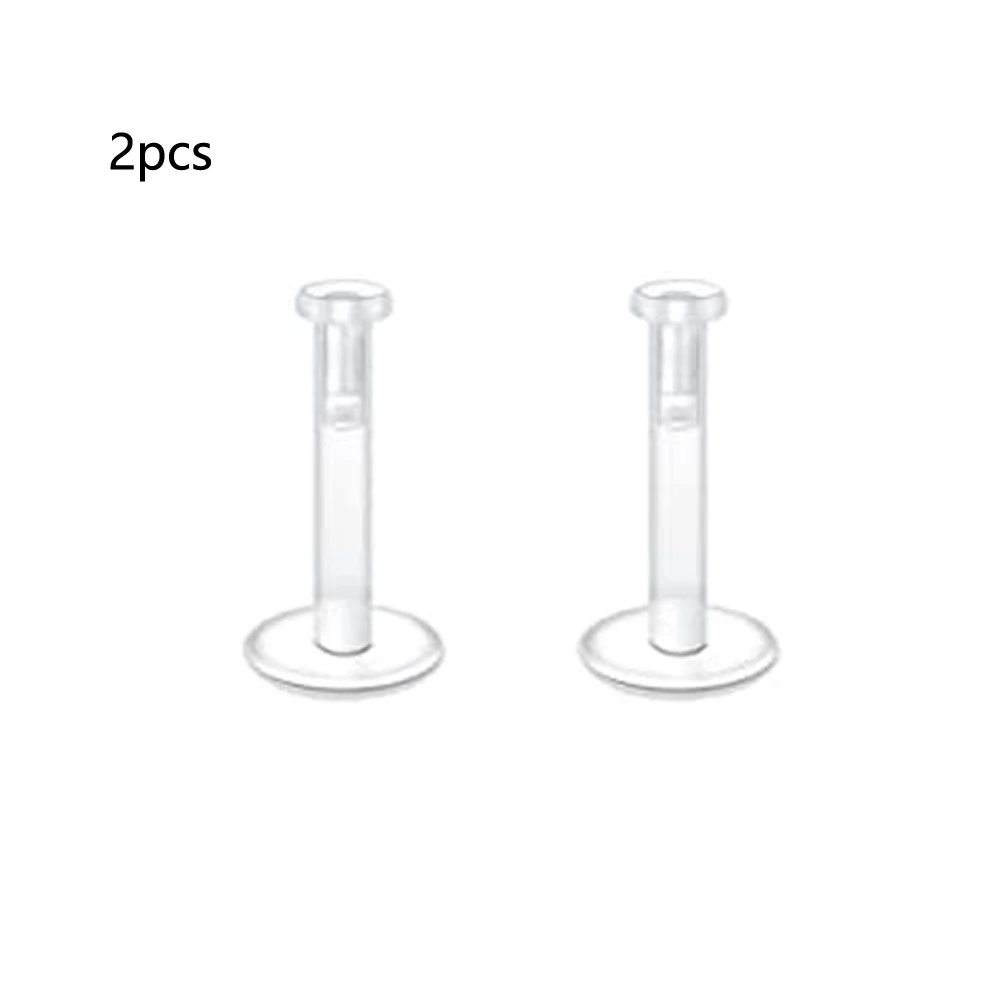 2pcs Clear Bioflex Nose Rings Belly Rings