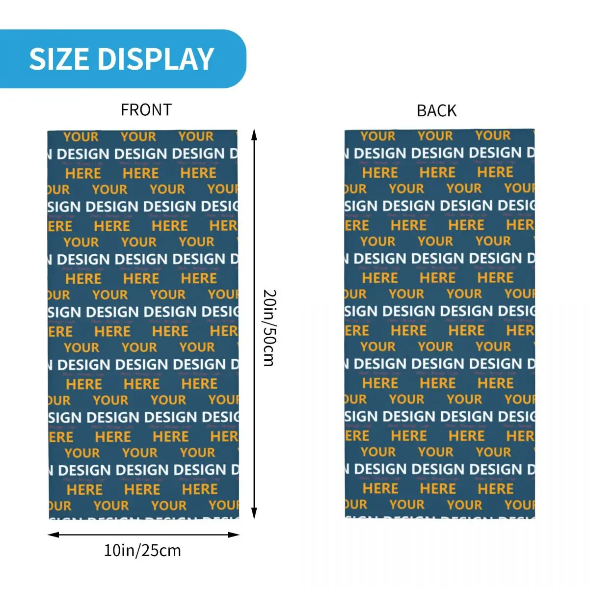 Custom Your Design Here Bandana Neck Gaiter UV Protection Face Scarf Cover Personalized Logo Printed Headwear Tube Balaclava