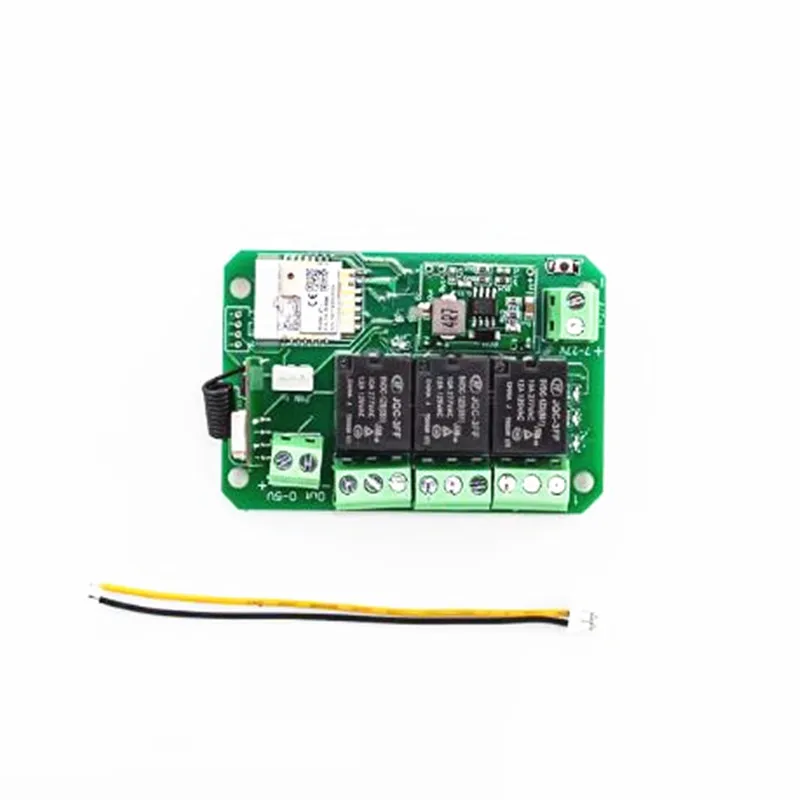 V7017 Tuya DC 7-27V AC 85-250V WiFi/Zigbee 3 Way Remote Control Relay Self-locking Inching Interlock with RF433 Function