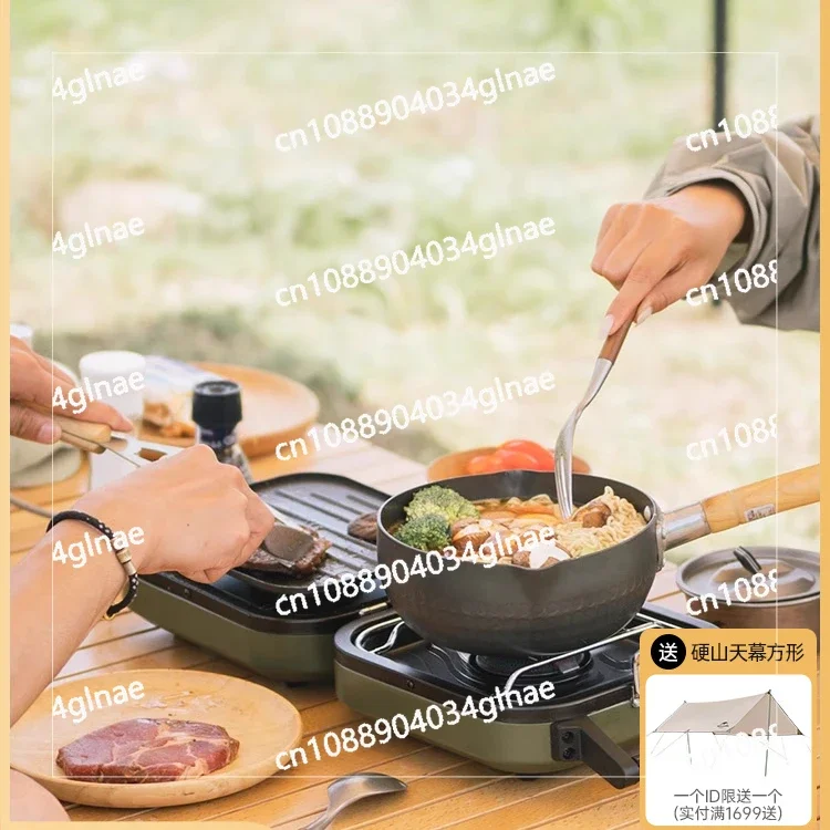 Double Fire Folding Gas Stove Outdoor Portable Picnic Equipment Camping Cooker