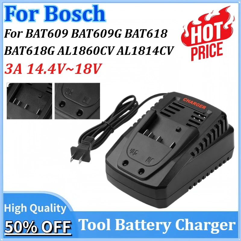 

Replacement 3A Battery Charger for Bosch 14.4V~18V Tool Batterys Charging for BAT609 BAT609G BAT618 BAT618G AL1860CV AL1814CV