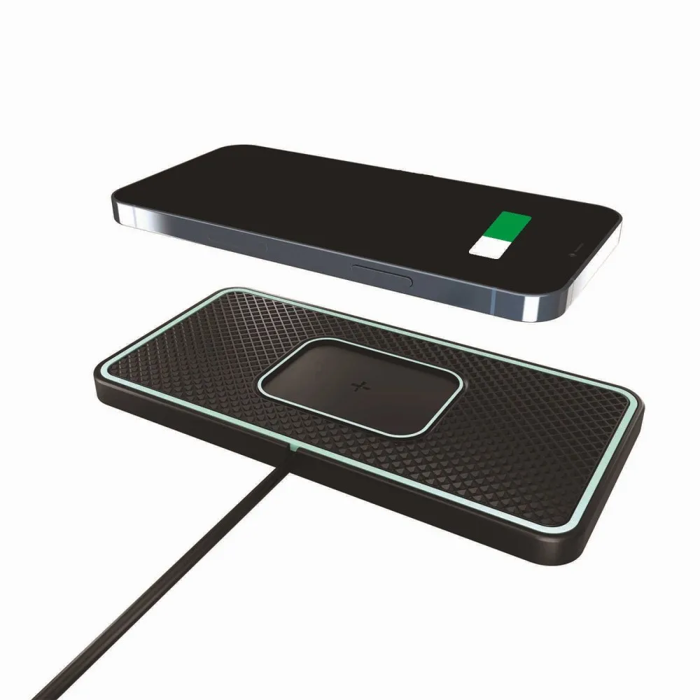 自動車用ワイヤレス充電パッド、滑り止めマット、qi急速充電ホルダー、スマートフォンダッシュボードスタンド、通勤用アクセサリー
