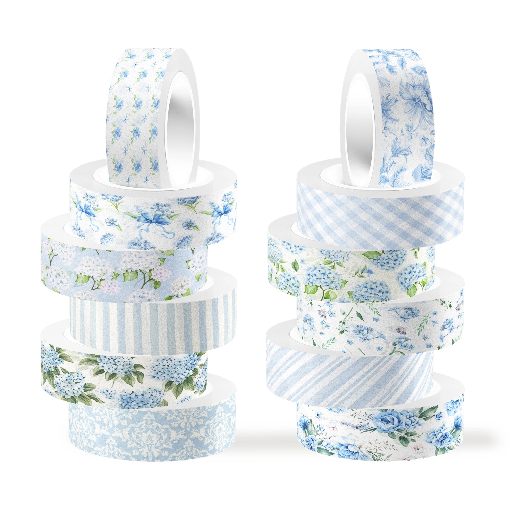 12 Rolls Hydrangea Flower Washi Tape Set,Decorative Paper Stickers,DIY Craft Tape for Gift Wrapping, Scrapbooking Party Supplies view 6