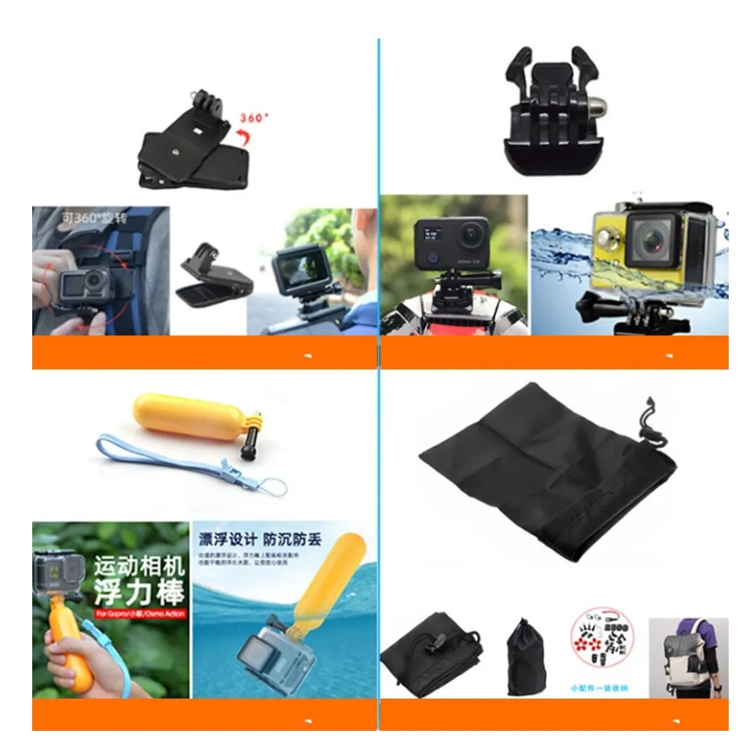 DJI-Sac de rangement pour caméra d'action Gopro hero9/8/7, adapté pour 3/4, cyclisme, escalade et autres accessoires de prise de vue 14 en 1