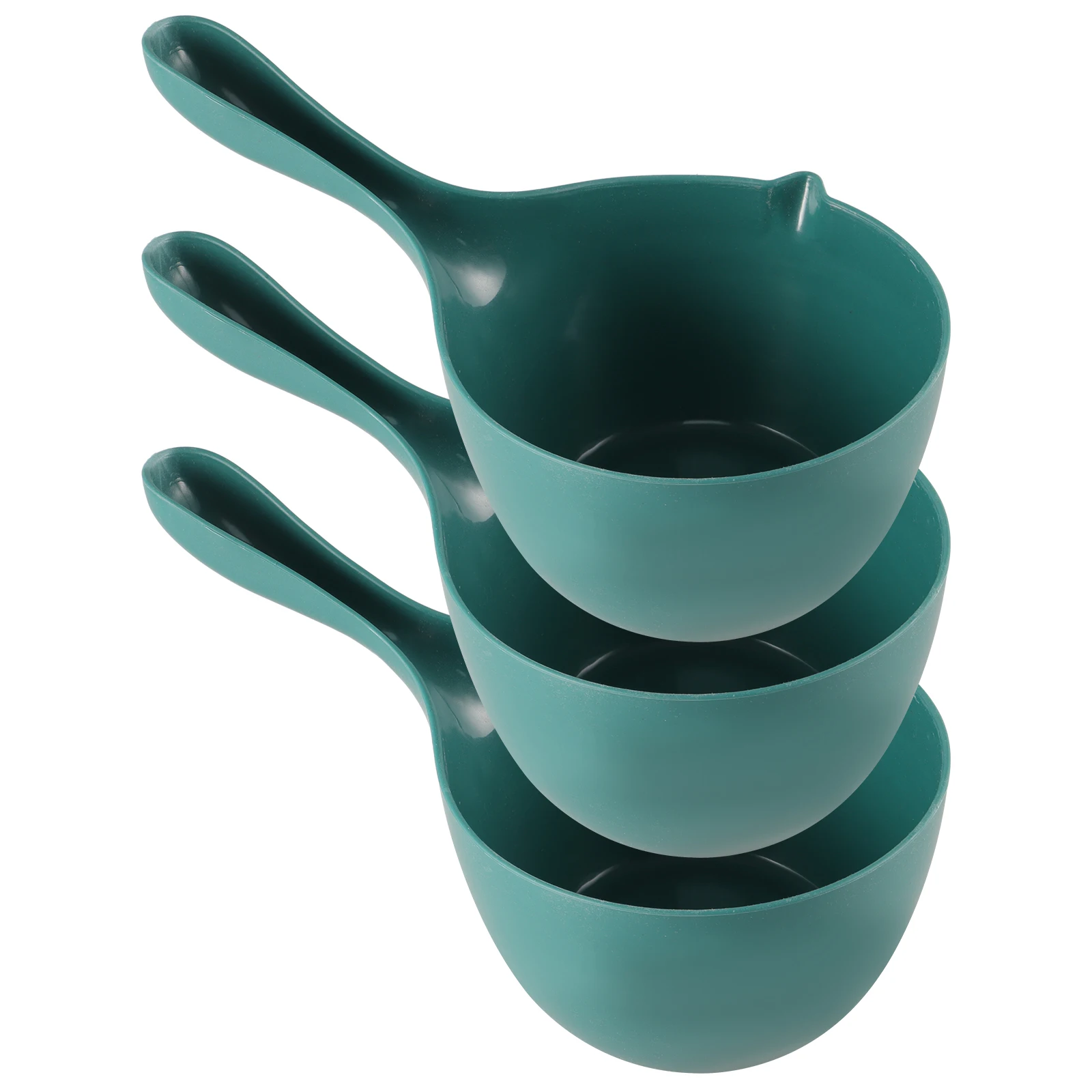 

3 Pcs Water Ladle Kitchen Utensil Reusable Scoop Shampoo Spoon Plastic Green Multi purpose Portable Practical Watering