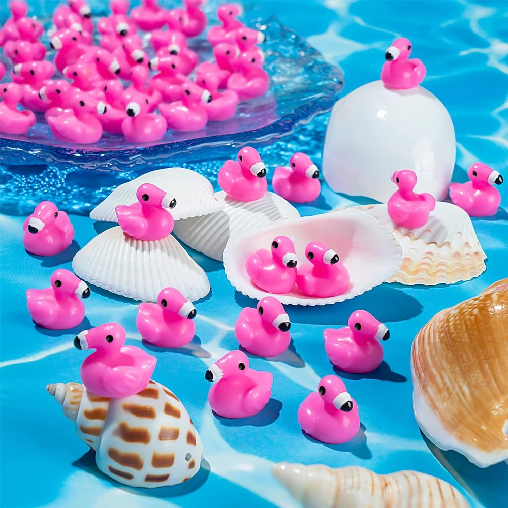 10/20pcs Mini Resin Flamingo Ducks Miniatures, Fairy Garden Ornament Accessories, Terrarium Landscape DIY Craft Decoration