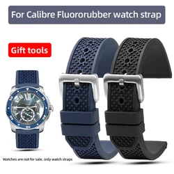23mm 24mm fluororubber watch strap for Cartier Calibre Diver W7100056 WSCA0010 W7100015 W7100041 men sports waterproof bracelet