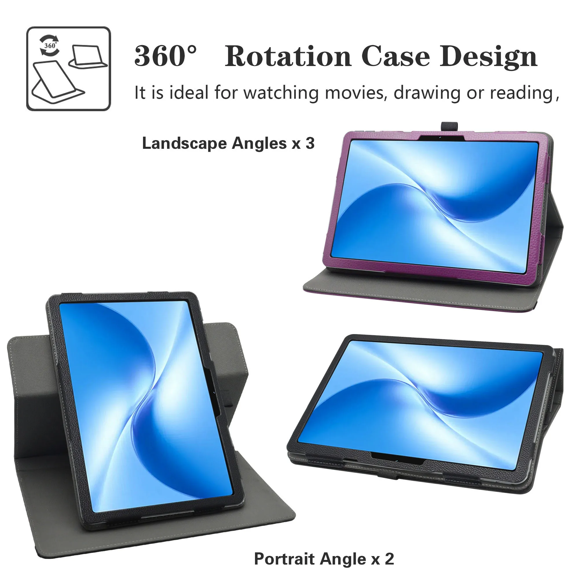 For DOOGEE U12/DOOGEE U12-V/DOOGEE U12 VIP 12 inch Tablet Rotating Case，360 Degree Rotation PU Leather Stand Cover