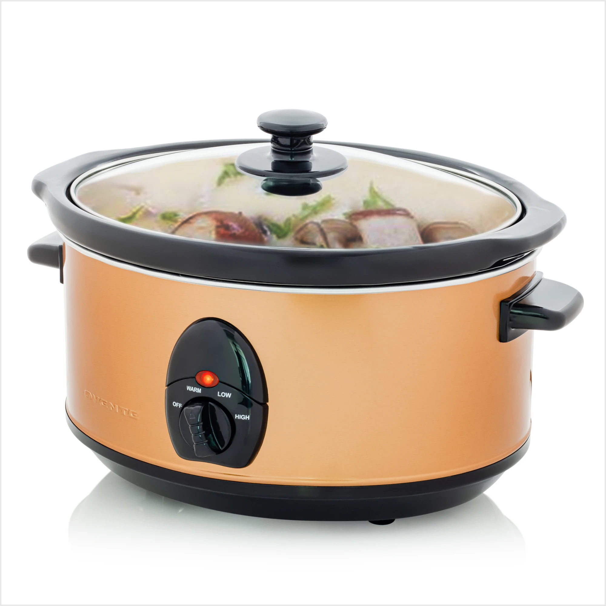 

Electric Slow Cooker 3.7 Quart with 3 Temperature Settings, Dishwasher Safe Removable Ceramic Pot & Tempered Glass Lid, Portable