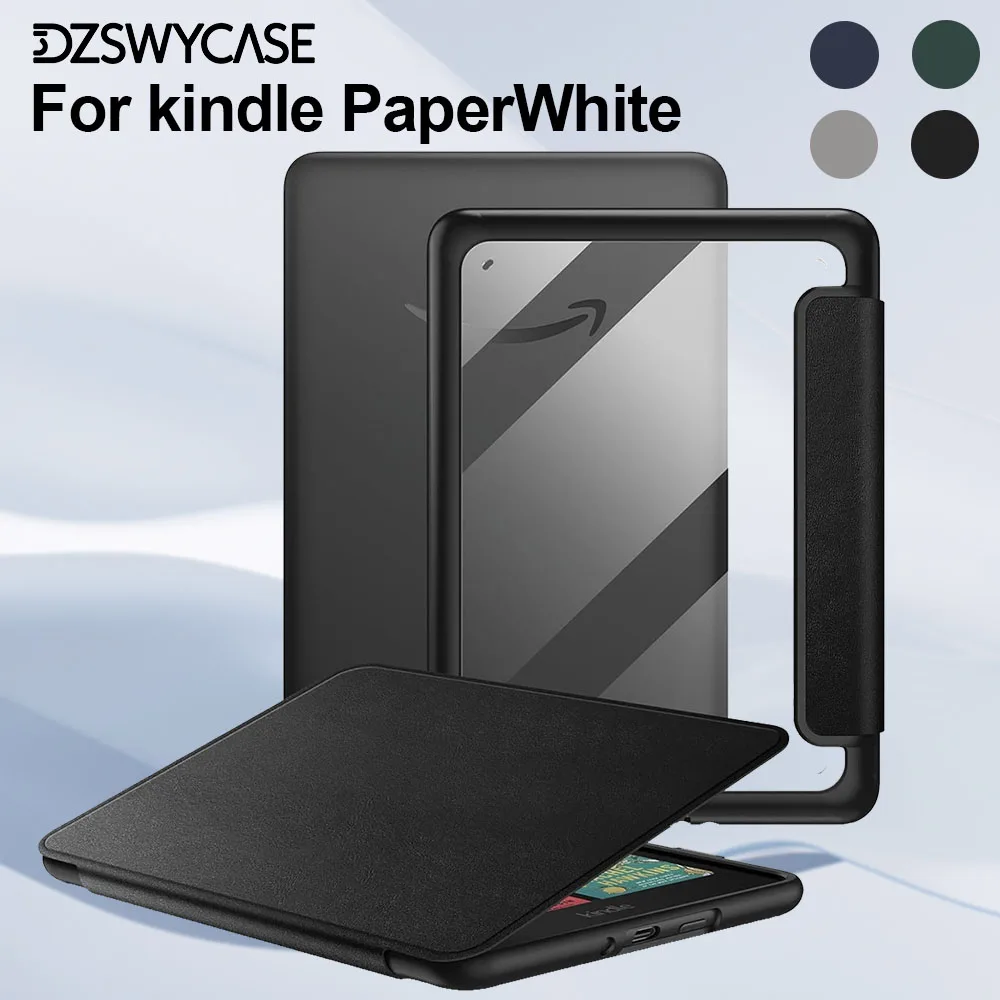 

Чехол для совершенно нового Kindle Paperwhite 12th Gen 2024 7 дюймов, Kindle Paperwhite 11-го поколения 2021 6,8 дюйма, прозрачная задняя крышка