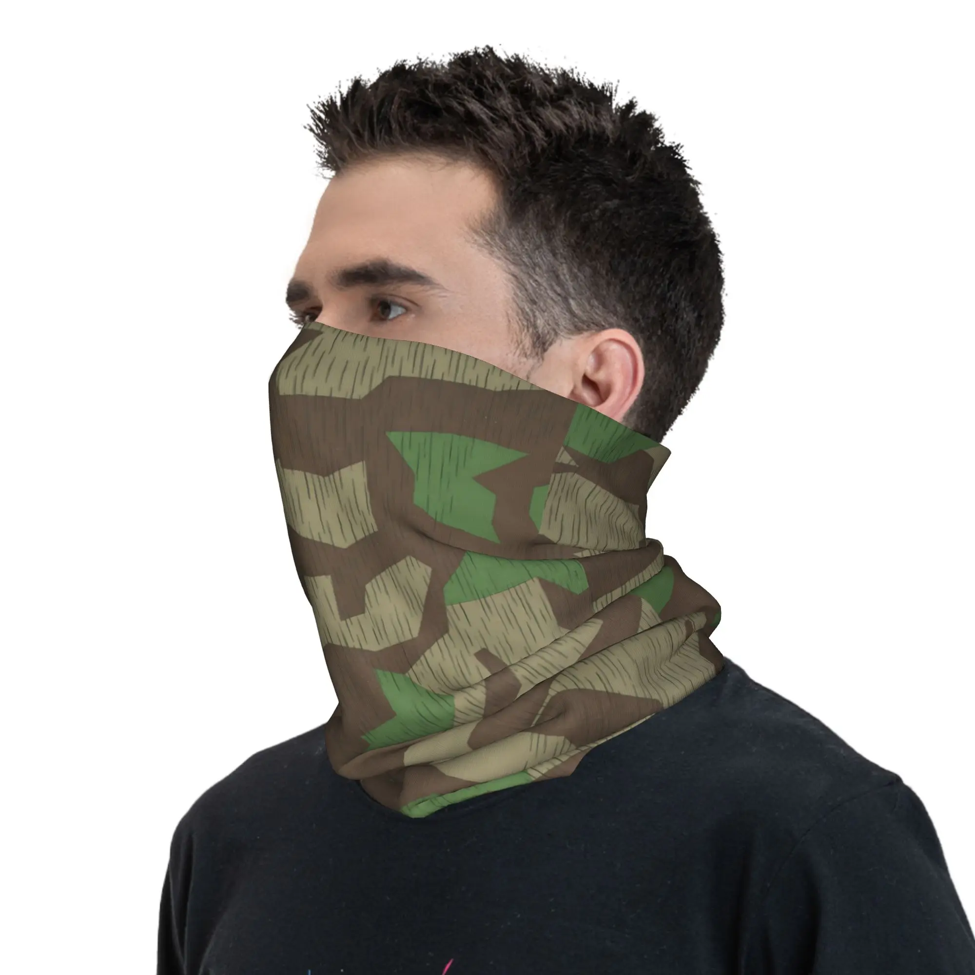 Custom Camouflage Bandana Winter Neck Warmer Men Windproof Wrap Face Scarf for Ski Flecktarn Camo Splittertarn Gaiter Headband image 6