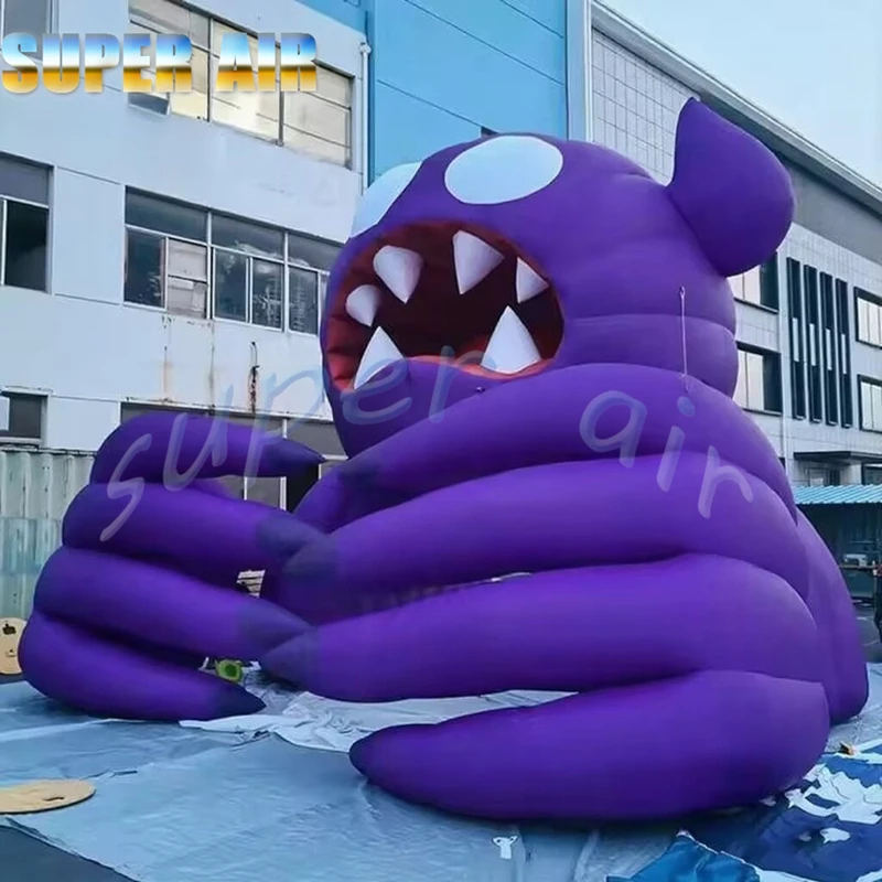 Tente gonflable de tunnel de style diable de démon de tunnel arqué gonflable violet de vente en gros pour le jeu de sport