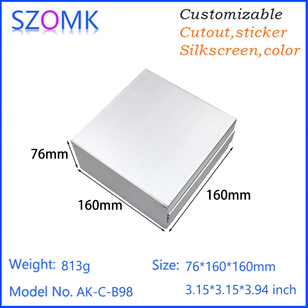 1Pcs SZOMK aluminum extruded enclosure junction box electronic diy aluminum project box wall mount pcb box