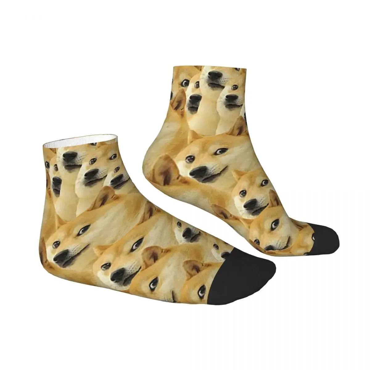 Doge Wow Pattern Shiba Inu Doggo Dog Meme Montage Socks Harajuku Sweat Absorbing Stockings All Season Socks for Man Woman