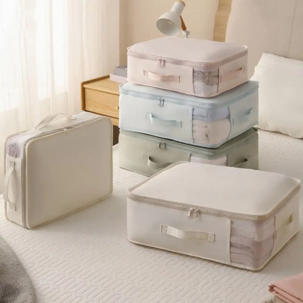 Visible Bed Sheet Storage Bag Folding Large Capacity Blanket Storage Container Waterproof Space Saving Clothes Quilt Storage Bag view 3