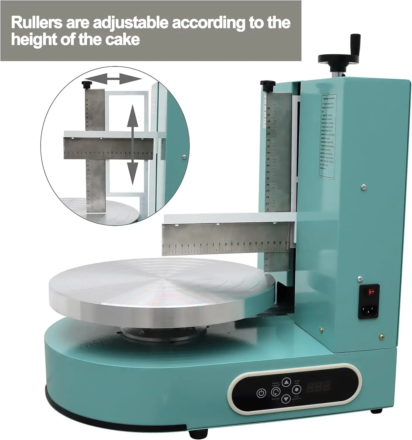 TECHTONGDA Cake Decorating Coating Machine Cream Spreading Automatic Frosting Turntable with Graduated Scraper 60-320RP