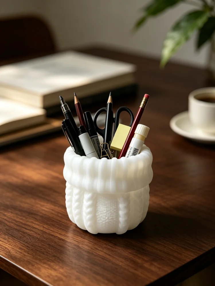Home Office With Two Desks - Portapenne da scrivania con texture a