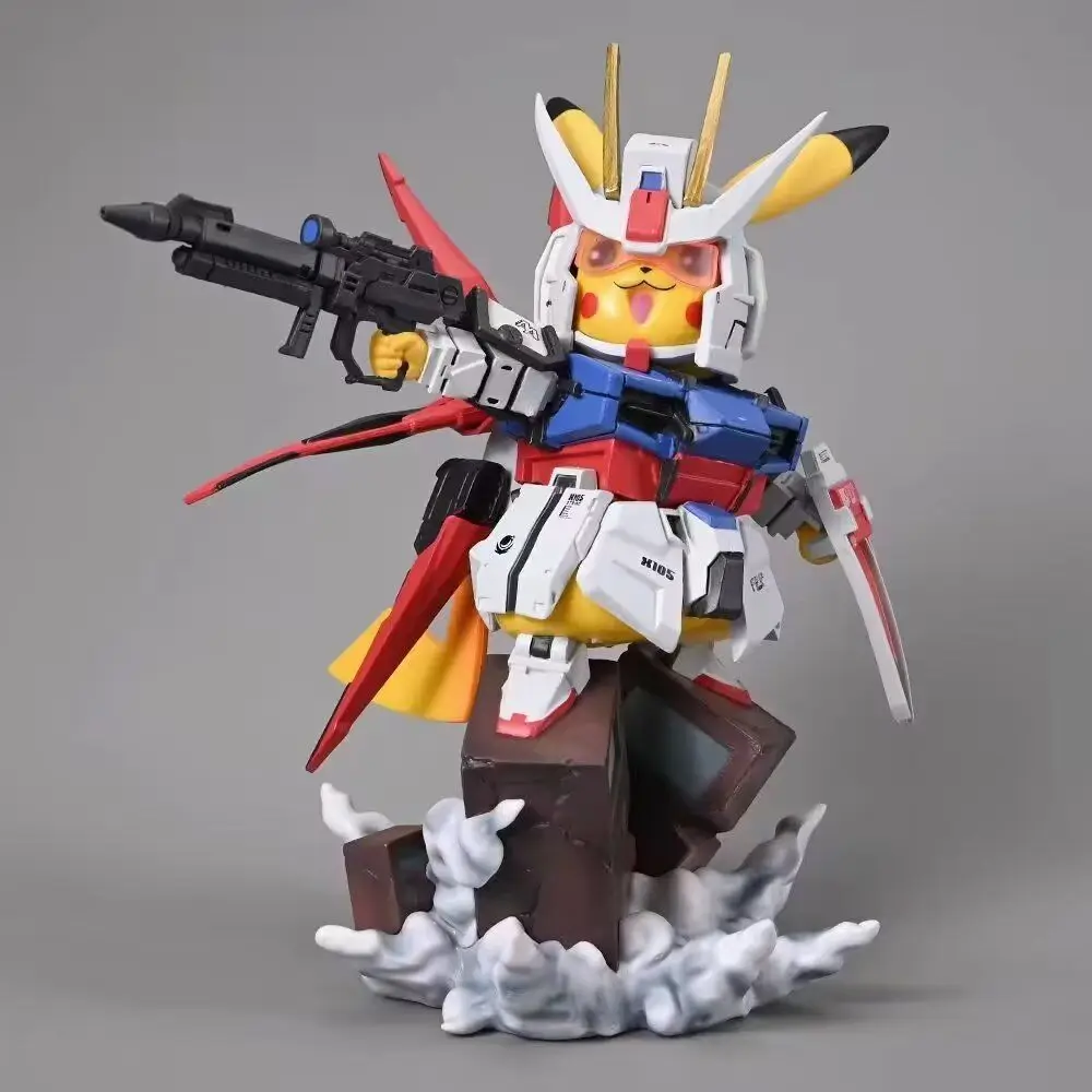 

Pokemon Gundam Collision Series Variable Assault Pikachu Resin GK Model Kit Poseable Collectible Figure Anime Cosplay Gift