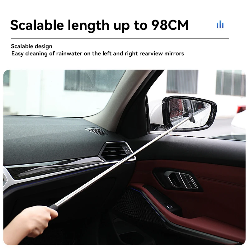 Rearview Mirror Wiper Water And Rain Wiper Artifact Scalable Mirror Anti Fog And Water Removal Wiper Auto Accessories