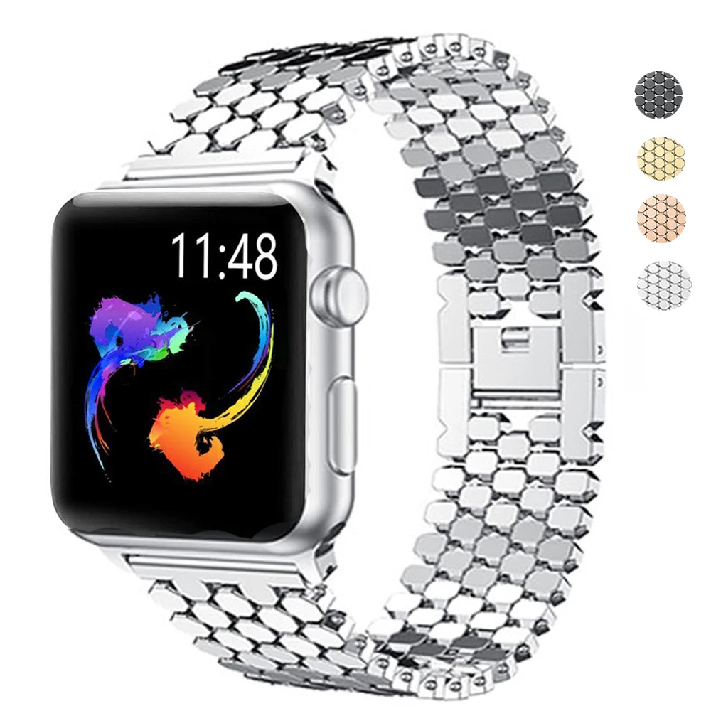 

Ремешок из металлического сплава для Apple Watch Series 5 4 3 2 38 мм 42 мм, сменный Браслет для Iwatch 40 мм 44 мм, аксессуары для часов