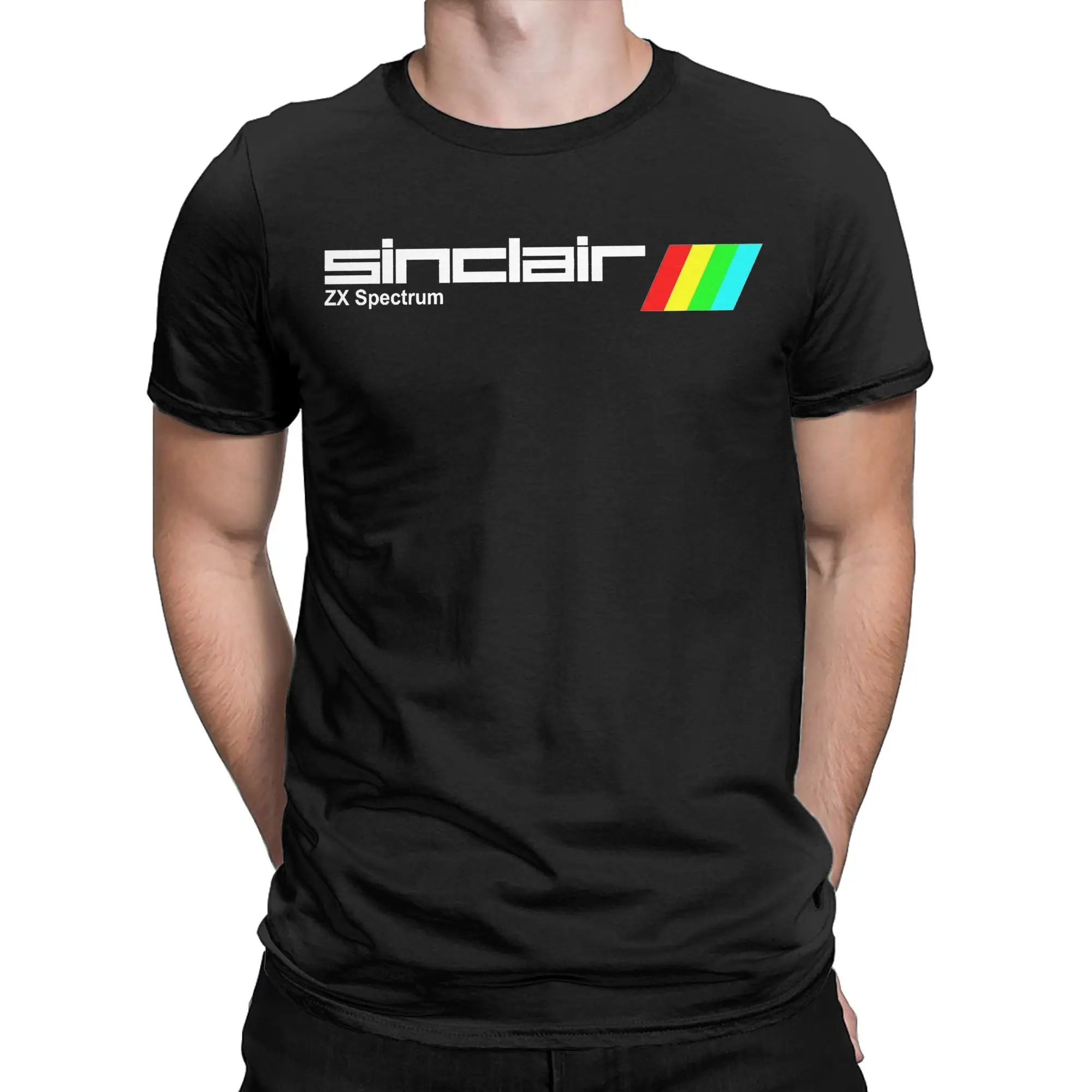 Funny Sinclair ZX Spectrum T-Shirt Men Crew Neck 100% Cotton T Shirts  Short Sleeve Tee Shirt Birthday Present Tops