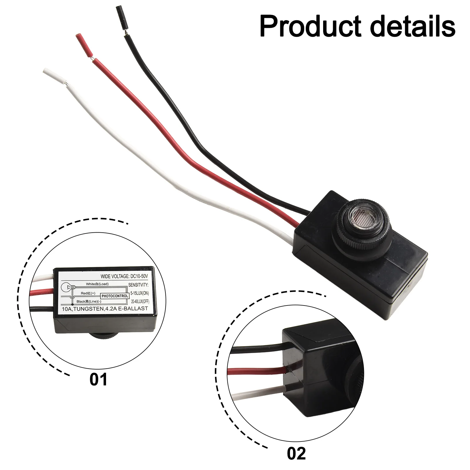 Control Switch Button Sensor Ligth Sensor Dusk To Dawn Energy Saving Photocell Sensor Street Light Wide Voltage Range