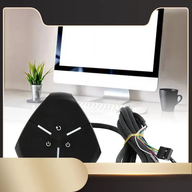 

Настольный переключатель компьютера, кнопка включения/выключения питания ПК, двойной USB внешний удлинитель, кнопка включения/выключения кабеля питания для офиса A-N36R