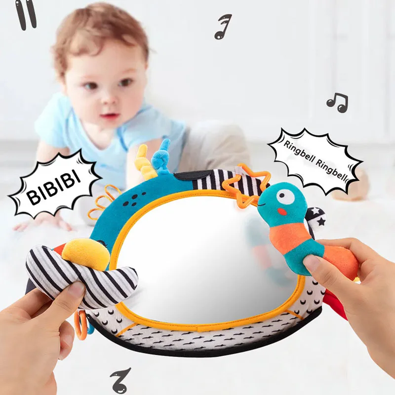 아기 바닥 거울 배 시간 6 12 개월 고 대비 신생아 감각 장난감 시각적 크롤링 개발 게임 활동 장난감 거울