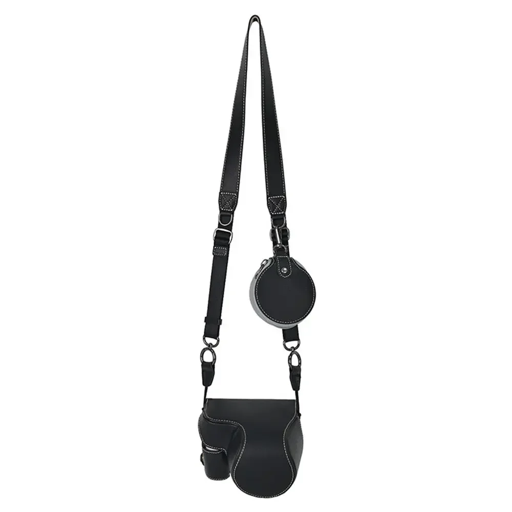 Palm Print PU Leather Camera Bag Case for Sony ZVE10 Mark II M2 ZVE10II Battery Opening Cover With Strap