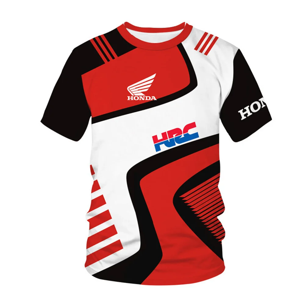 

Summer Honda HRC Troy Design Retro Motorcycle Clothes 3D Printed Casual Fashion Neutral Sports Tops Breathable T-shirt