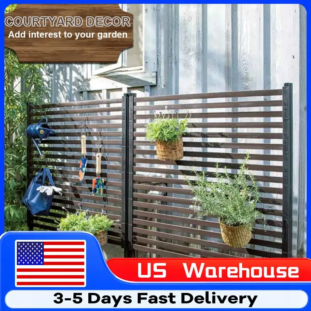 

90*120cm Metal Outdoor Privacy Screen PE-Coating Steel Pipes Privacy Screen Fence Fence Panel for Outside Backyard Garden Patio