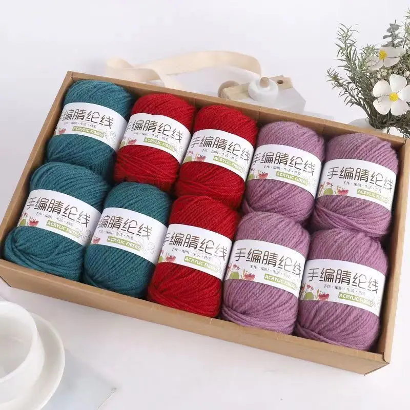 460g/set 4 Ply Acrylic Yarn for Knitting Sweater Scarf Doll Hat Accessories Handicraft Soft Comfortable Warm Medium Thick Thread