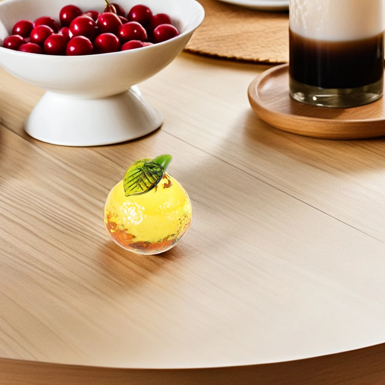 

Glass Fruit Decoration Desktop Ornament Christmas Kitchen Decor Mini Fake Fruit Crystal Fruits for Decoration