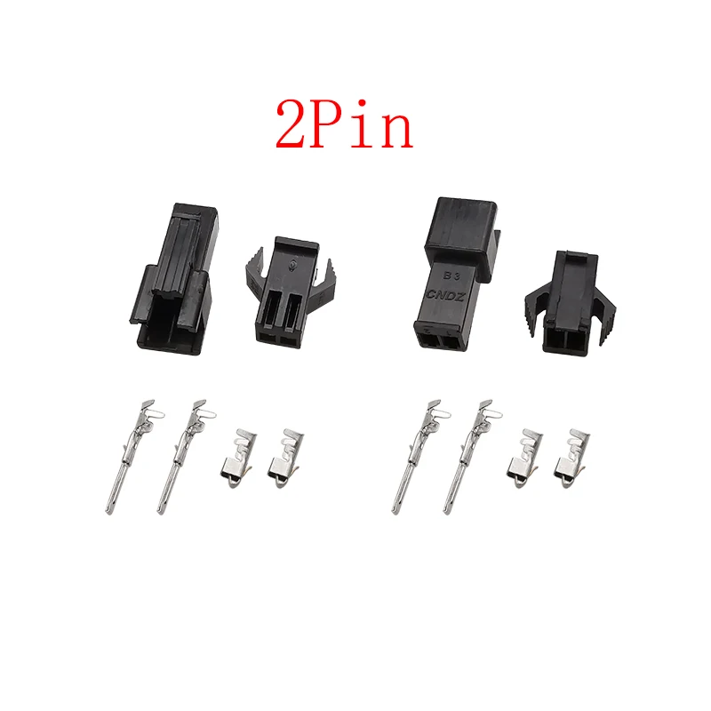 SM 2.54mm Pitch JST SM 2/3/4/5 Pin Female and Male Black Plastic Housing Wire Connector JST SM2.54 Plug Shell Crimp Terminals