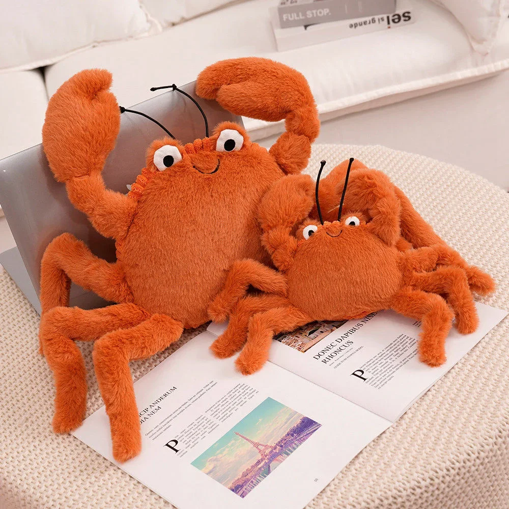 Funny Stuffed Cartoon Sea Animal Adorable Soft Lifelike Lobster Crab Plueshie Toys Baby Appease Doll for Kids Birthday Xmas Gift