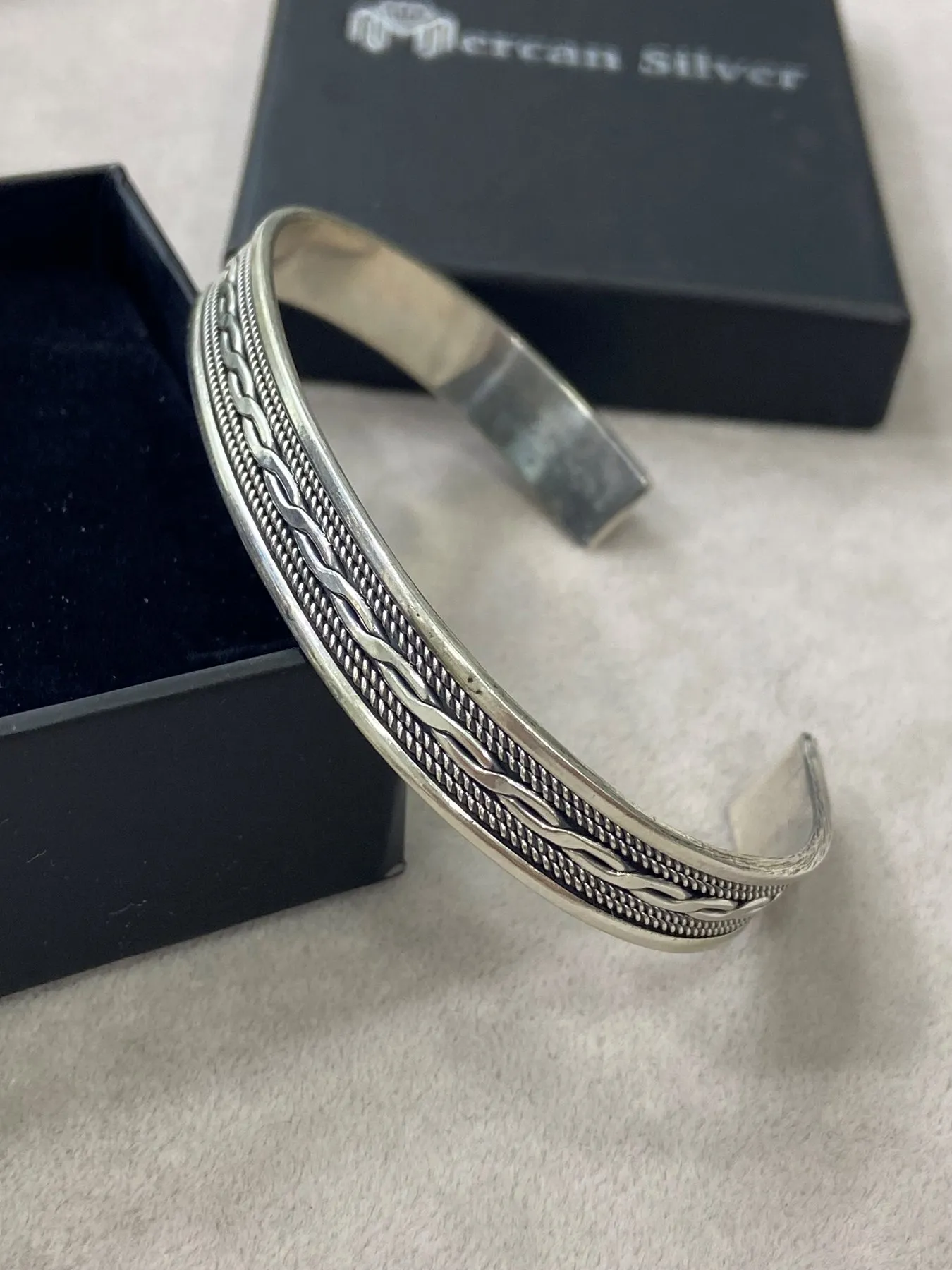 

Unisex Thick Sterling Silver Cuff Bracelet , Greek Style Bracelet , Men Handmade Bracelet , 925k Sterling Silver Bracelet , Gift