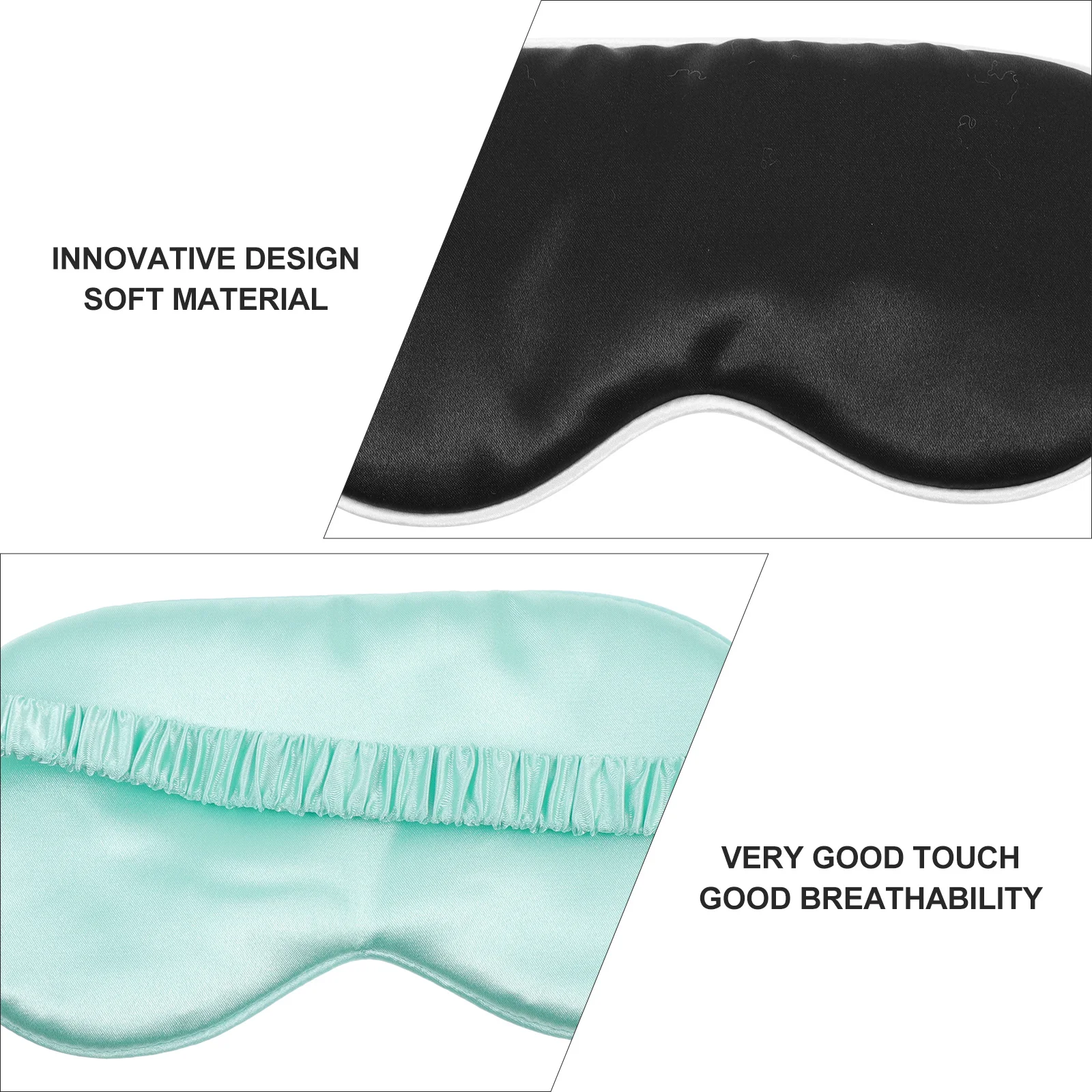 

2 шт., маски для сна, мягкая шелковая ткань с имитацией шелка, гладкая, эластичная, удобная для дома, путешествий, отеля, поездов, ночного использования, сна