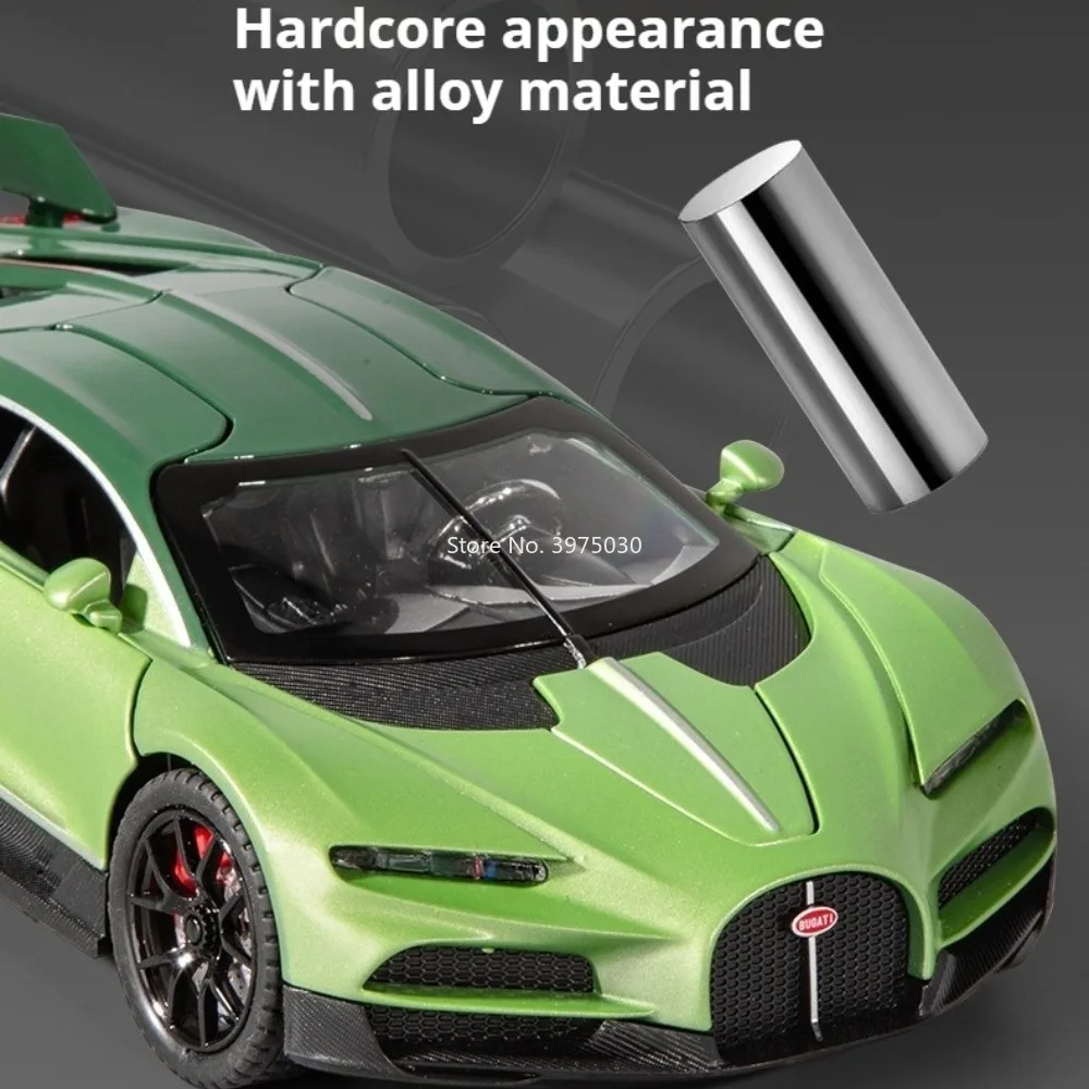 1:24 Bugatti Tourbillon-Autos, Legierungsmodelle, Spielzeug, Druckguss-Rad, zurückziehbare Miniatur-Autotüren, geöffnete Fahrzeuge für die Unterhaltung von Kindern