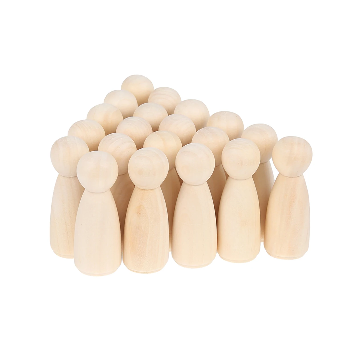 20 Pack Unfinished Wooden Peg Dolls, Peg People, Doll Bodies, Wooden Figures, Decorative Peg Doll People for Kids DIY Art Craft