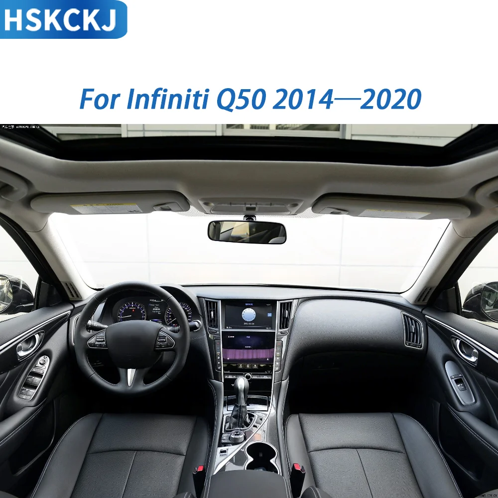 

For Infiniti Q50 2014——2020 Real Carbon Fiber Car Lifting Panel Hedalight Switch Gear Shift Cover Trim Decorative Accessories