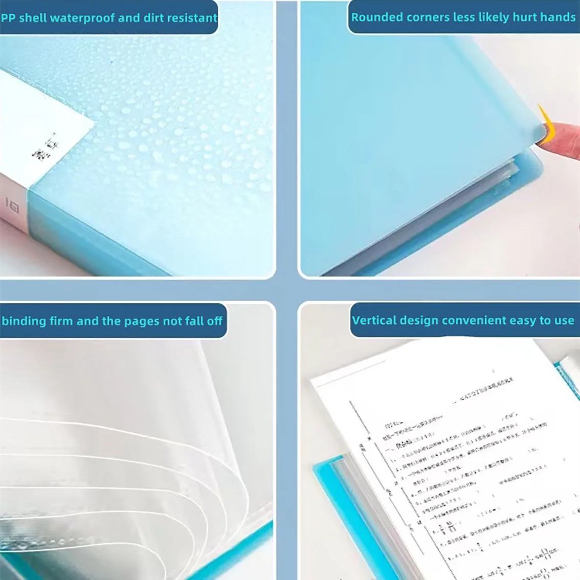 كتاب تخزين بيانات صفحة داخلية شفافة ، مجلد إدراج ، A4 ، 60 صفحة