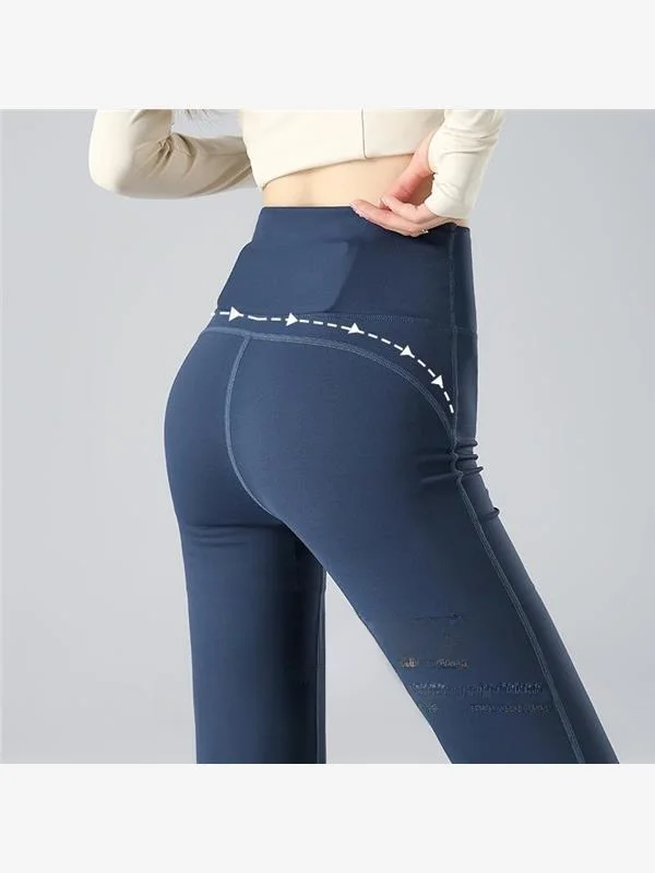 Cintura alta perna larga calças de yoga fitn roupas esportivas faionable outerwear kets micro queimado calças para mulher