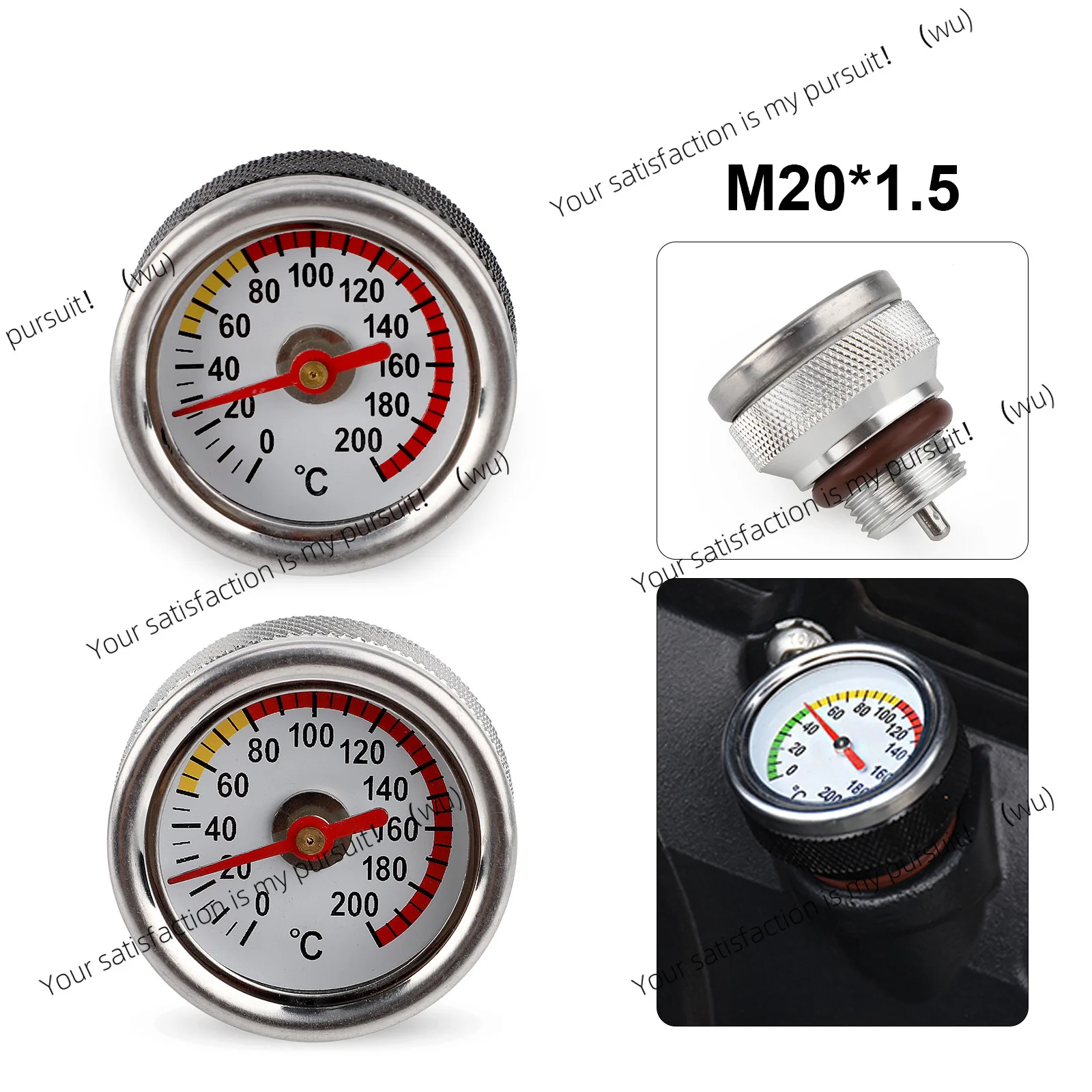 Piezas modificadas para motocicleta, medidor de aceite, medidor de temperatura de aceite, medidor de temperatura del motor, accesorios de varilla medidora de aceite