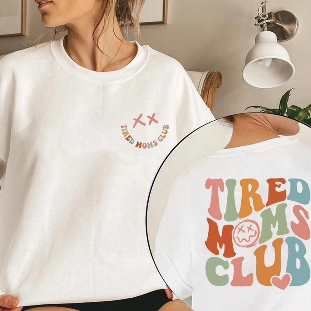 متعب الأمهات نادي البلوز الساخر ماما هوديي كول أمي سترة مضحك ماما البلوز المرأة العصرية طويلة الأكمام بلوزات #2