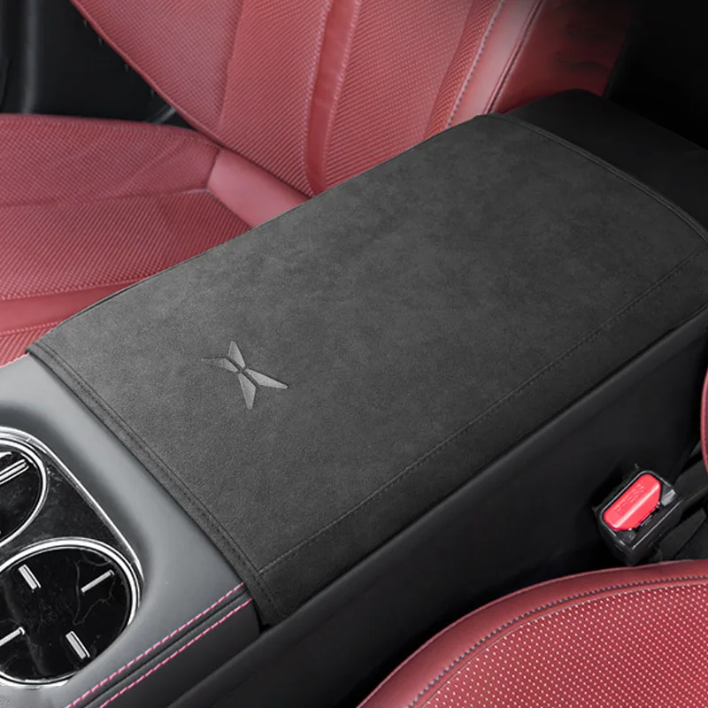 For Xpeng Xiaopeng G9 P7i Suede Center Console Armrest Box Protective Cover Car Interior Modification Decoration Accessories 2