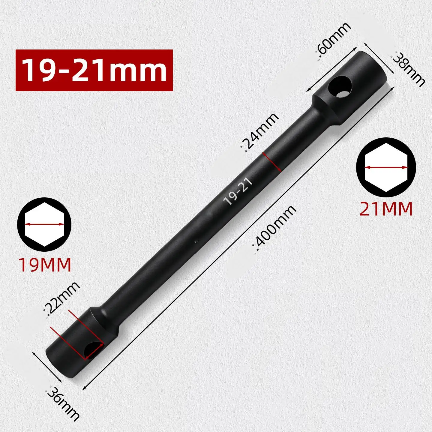 400mm Dual Head Tire Wrench Featuring Thickened Socket Walls and Integrated Forging for Structural Integrity Under Load
