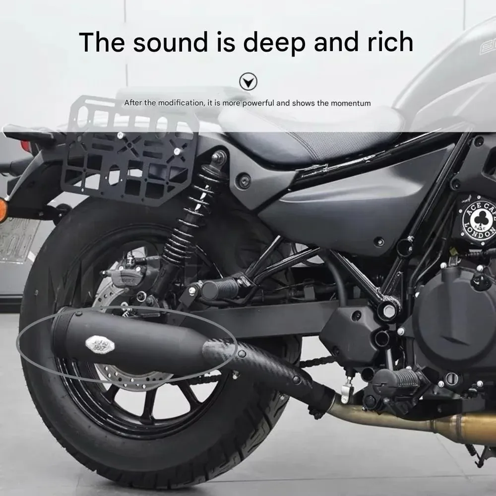 For Kawasaki Eliminator 500 EL500 Exhaust Pipe Muffler Slip-on Mid Link Pipe Tail Section Retro Sound Accesorios Moto Escape Mot