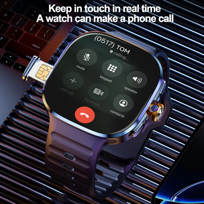 8GB + 128GB RAM 5G / 4G ساعة ذكية 2.4 بوصة AMOLED 2100mah بطارية 900W كاميرا GPS WIFI Google APPS تنزيل Smartwatch Android 10